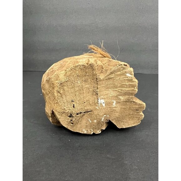 Vintage Rustic Hand Carved Wooden Cat Figurine 7.5" Folk Art Whiskers Primitive - Picture 7 of 10